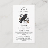 Gothic Raven Winter Wedding Informatiekaartje (Voorkant)