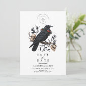 Gothic Raven Winter Wedding Save The Date (Staand voorkant)