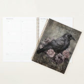 Gothic Raven with Roses Dark Daily Planner (Display)
