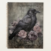 Gothic Raven with Roses Dark Daily Planner (Voorkant)