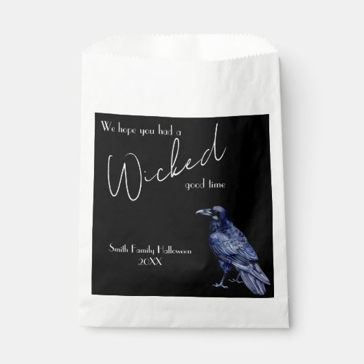 Gothic Raven Wschopte Good Time Halloween Party Bedankzakje (Voorkant)