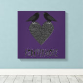 Gothic Ravens and Black Heart Canvas Afdruk (Insitu (Houten vloer))
