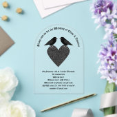 Gothic Ravens and Black Heart Custom Wedding Acryl Uitnodigingen (Insitu (Huwelijk))
