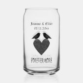 Gothic Ravens and Black Heart Custom Wedding Blikvorm Glas (Voorkant)