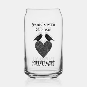 Gothic Ravens and Black Heart Custom Wedding Blikvorm Glas