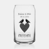 Gothic Ravens and Black Heart Custom Wedding Blikvorm Glas (Achterkant)