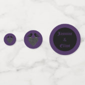 Gothic Ravens and Black Heart Custom Wedding Confetti (Voorkanten)