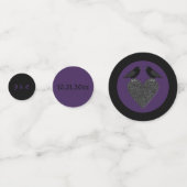 Gothic Ravens and Black Heart Custom Wedding Confetti (Achterkanten)
