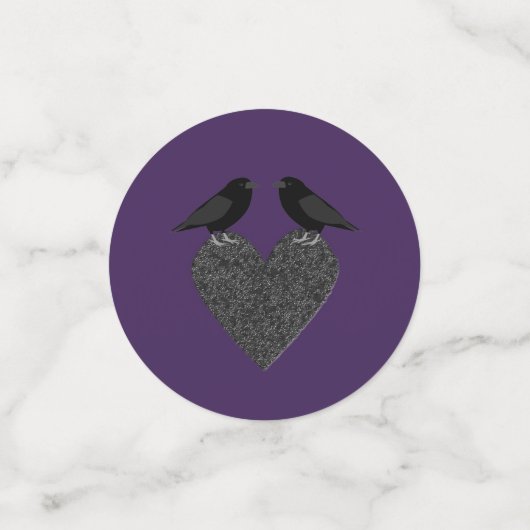 Gothic Ravens and Black Heart Custom Wedding Confetti (Kleine voorkant)