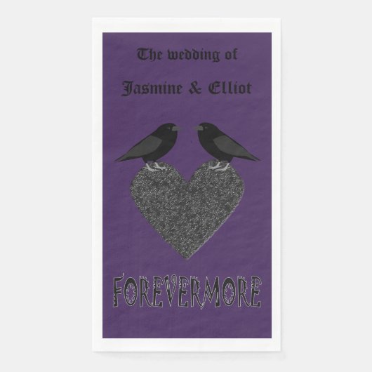 Gothic Ravens and Black Heart Custom Wedding Servet (Voorkant)