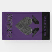 Gothic Ravens and Black Heart Custom Wedding Spandoek (Horizontaal)