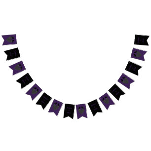 Gothic Ravens and Black Heart Custom Wedding Vlaggetjes