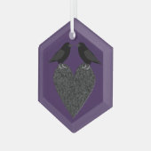 Gothic Ravens and Black Heart Glas Ornament (Voorkant links)