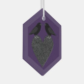 Gothic Ravens and Black Heart Glas Ornament (Voorkant Rechts)