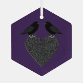 Gothic Ravens and Black Heart Glas Ornament (Achterkant)