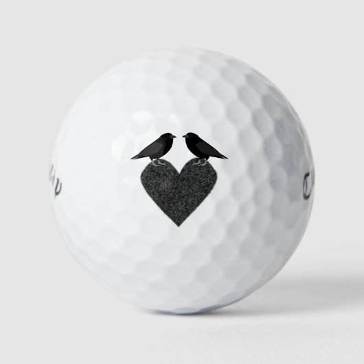 Gothic Ravens and Black Heart Golfballen (Voorkant)