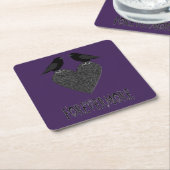 Gothic Ravens and Black Heart Kartonnen Onderzetters (Schuin)
