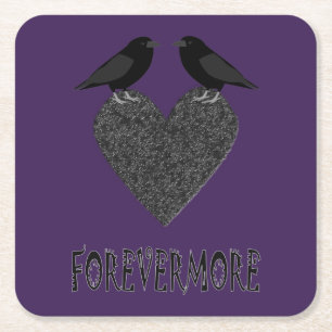 Gothic Ravens and Black Heart Kartonnen Onderzetters