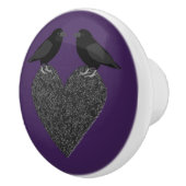Gothic Ravens and Black Heart Keramische Knop (Rechts)