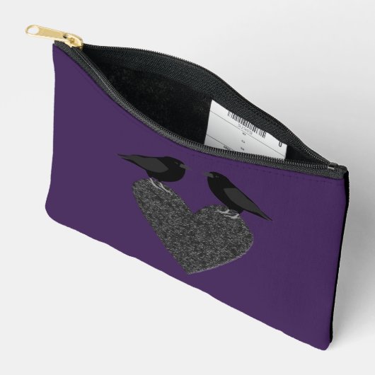 Gothic Ravens and Black Heart Patterned Etui (Open)