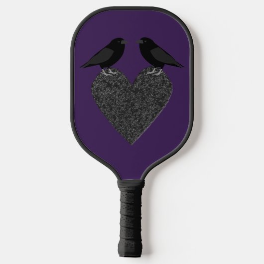 Gothic Ravens and Black Heart Pickleball Paddle (Achterkant)