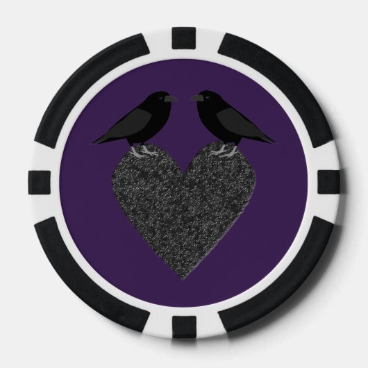 Gothic Ravens and Black Heart Poker Chips (Voorkant)