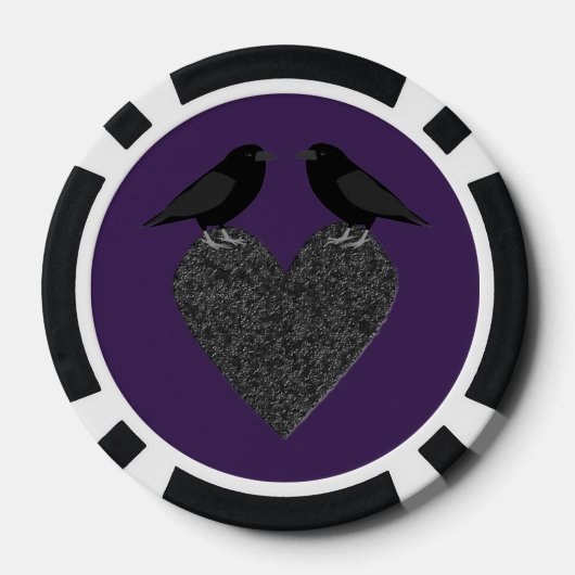 Gothic Ravens and Black Heart Poker Chips (Achterkant)
