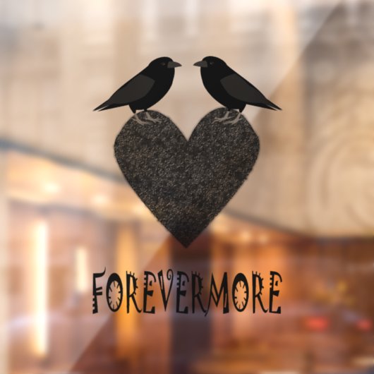 Gothic Ravens and Black Heart Raamsticker (Vel 2)