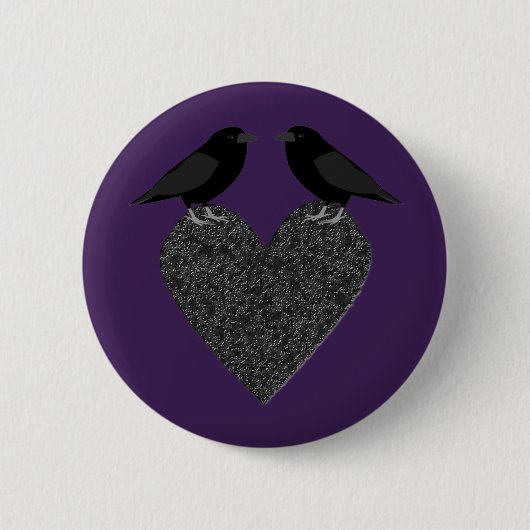 Gothic Ravens and Black Heart Ronde Button 5,7 Cm (Voorkant)