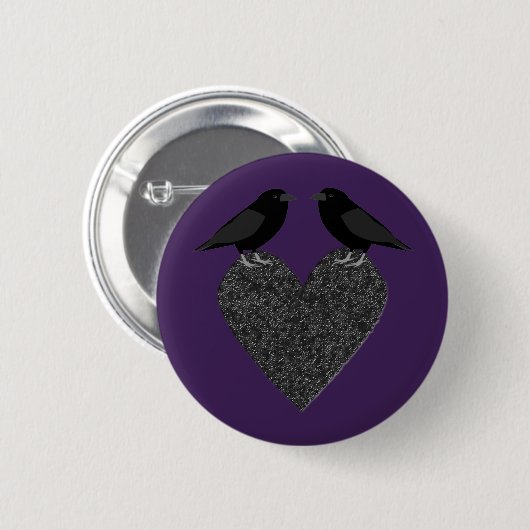 Gothic Ravens and Black Heart Ronde Button 5,7 Cm (Voorkant /achterkant)