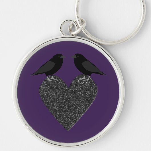 Gothic Ravens and Black Heart Sleutelhanger (Voorkant)
