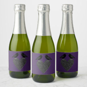 Gothic Ravens and Black Heart Sparkling Wijnetiket