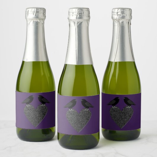 Gothic Ravens and Black Heart Sparkling Wijnetiket (Flessen)