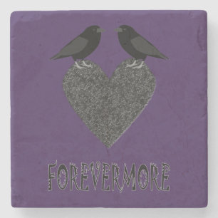Gothic Ravens and Black Heart Stenen Onderzetter