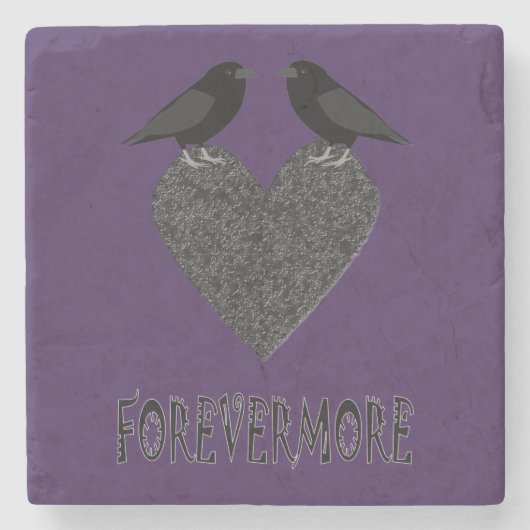 Gothic Ravens and Black Heart Stenen Onderzetter (Voorkant)