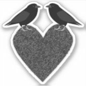 Gothic Ravens and Black Heart Sticker (Voorkant)