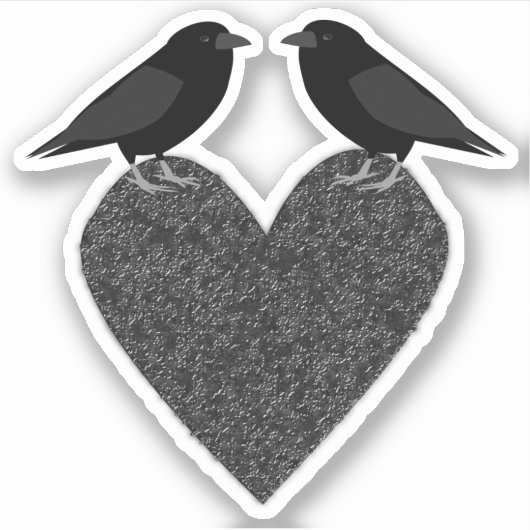 Gothic Ravens and Black Heart Sticker (Voorkant)