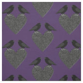 Gothic Ravens and Black Heart Stof (Swatch)