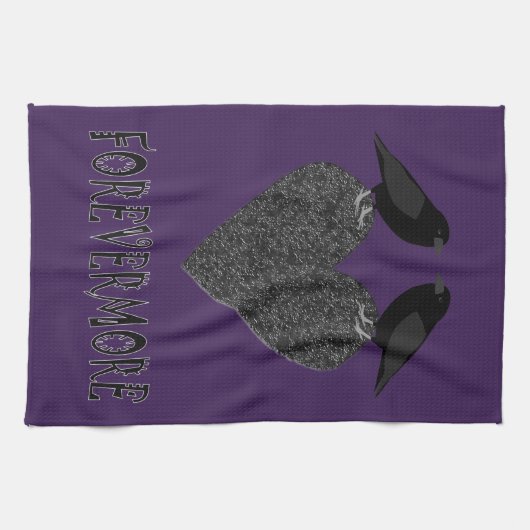 Gothic Ravens and Black Heart Theedoek (Horizontaal)