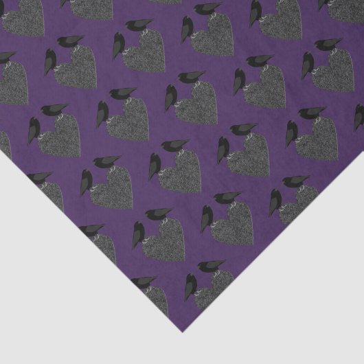 Gothic Ravens and Black Heart Tissuepapier (Detail)