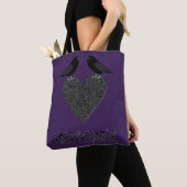 Gothic Ravens and Black Heart Tote Bag (Dichtbij)