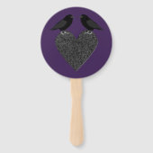 Gothic Ravens and Black Heart Wedding Custom Handwaaier (Voorkant)