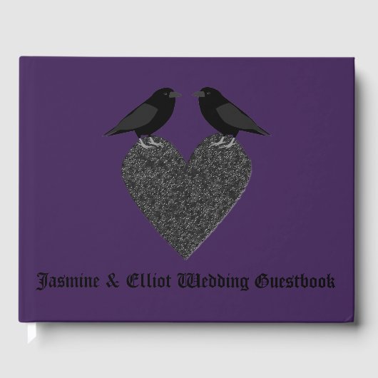 Gothic Ravens and Black Heart Wedding Gastenboek (Voorkant)