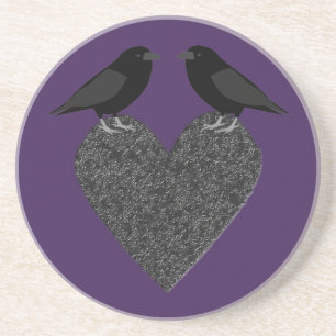 Gothic Ravens and Black Heart Zandsteen Onderzetter