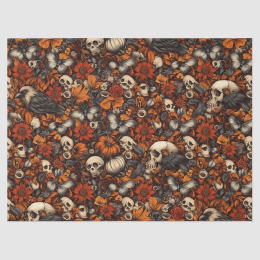 Gothic Ravens Autumn Tissue Paper Tissuepapier (Voorkant)