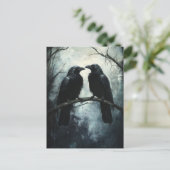 Gothic Ravens: een donkere en mysterieuze olieverf Briefkaart (Staand voorkant)