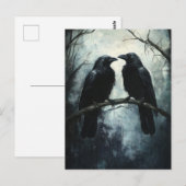Gothic Ravens: een donkere en mysterieuze olieverf Briefkaart (Voorkant / Achterkant)