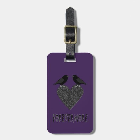 Gothic Ravens en Black Heart Custom Bagagelabel (Voorkant verticaal)