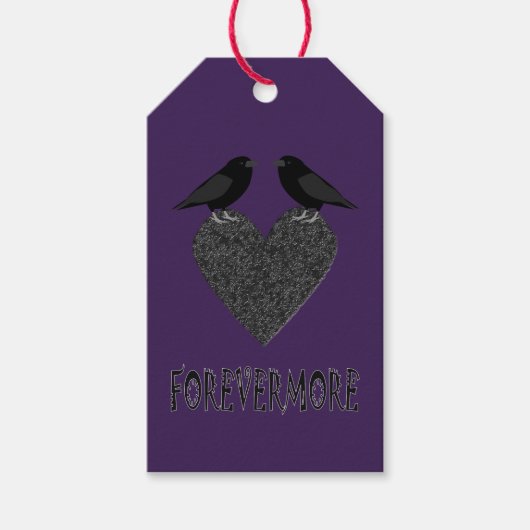 Gothic Ravens en Black Heart Custom Cadeaulabel (Voorkant)