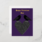 Gothic Ravens en Black Heart Custom Folie Feestdagen Briefkaart (Voorkant / Achterkant)